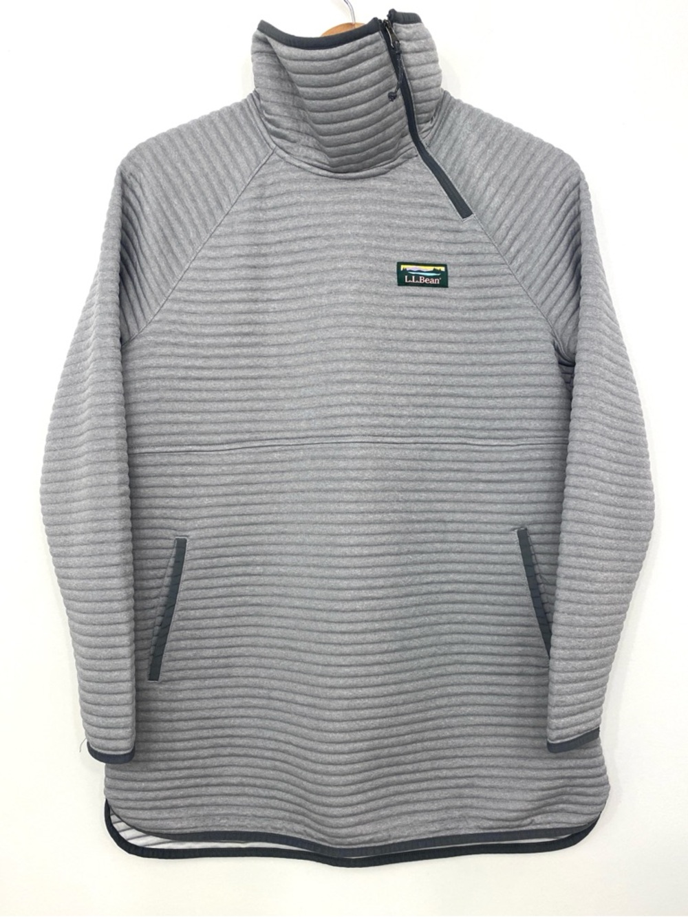 L.L.Bean Airlight Knit Asymmetrical Quarter Zip Tunic Grey Women’s Small Reg